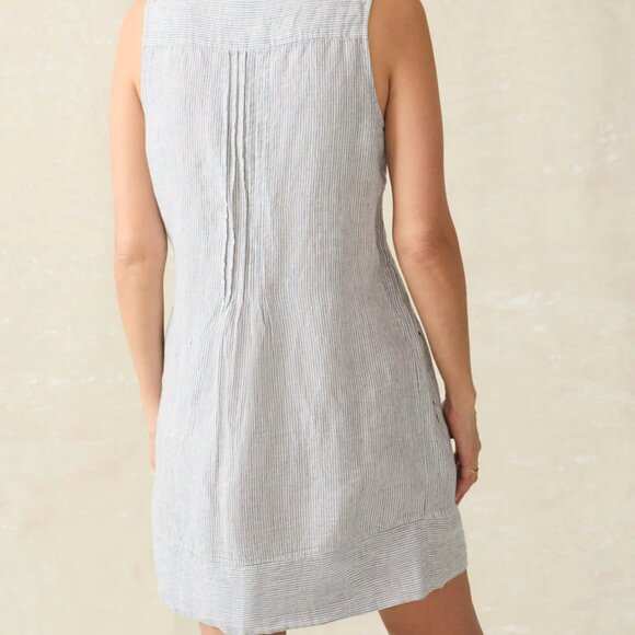 Faherty Isha Dress Blue Mini Stripe Size Large with Pockets! - Picture 3 of 6